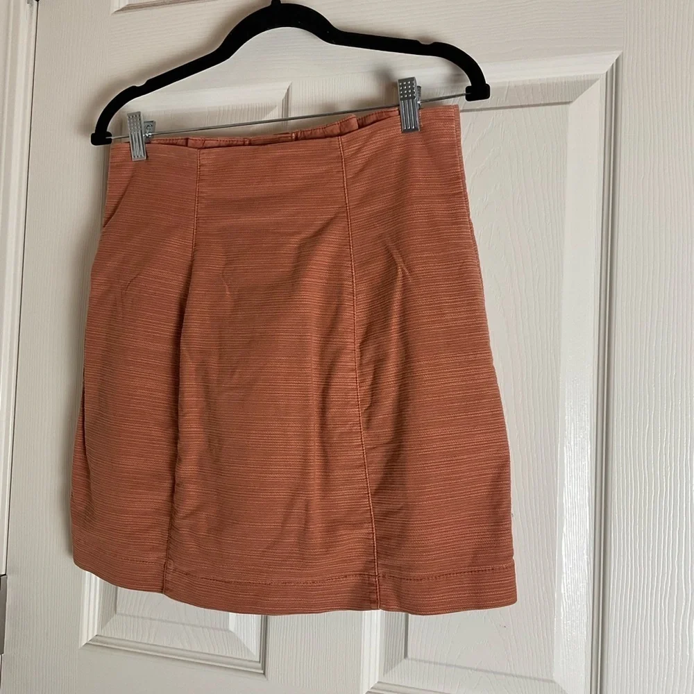 Free People Button-Front Mini Skirt - Rust Size 6